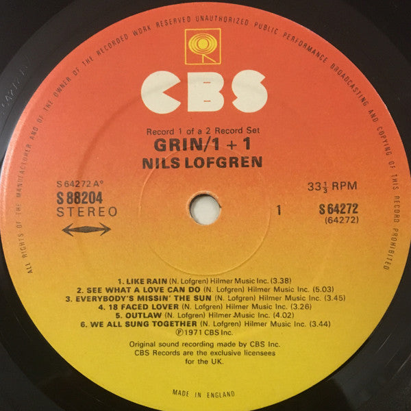 Nils Lofgren - Grin : Grin - 1+1 (2xLP, Comp, Gat)