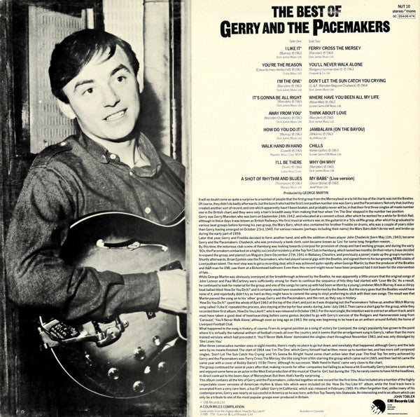 Gerry & The Pacemakers : The Best Of Gerry And The Pacemakers (LP, Comp)