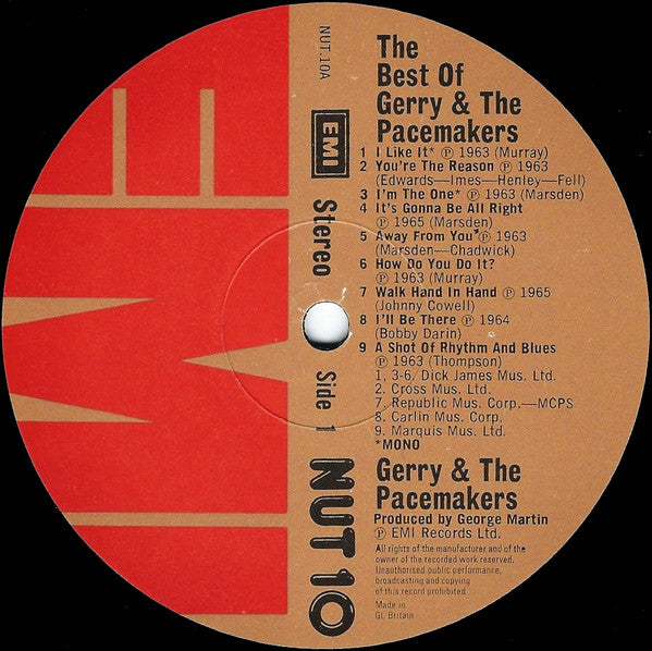 Gerry & The Pacemakers : The Best Of Gerry And The Pacemakers (LP, Comp)