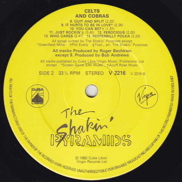 The Shakin' Pyramids : Celts And Cobras (LP, Album)