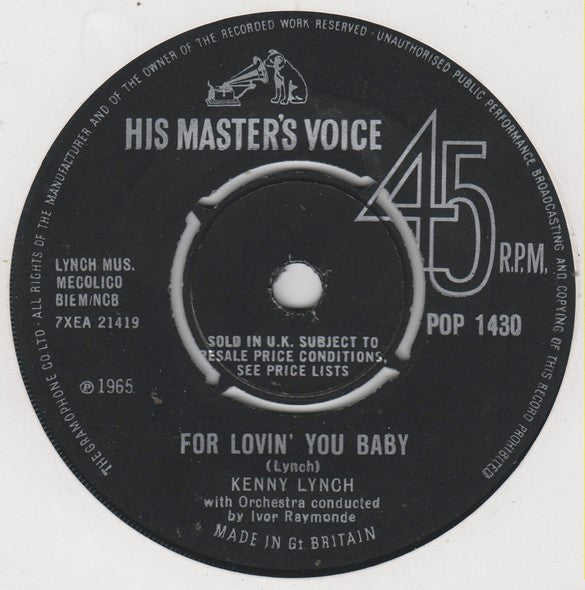 Kenny Lynch : I'll Stay By You (7", Single)