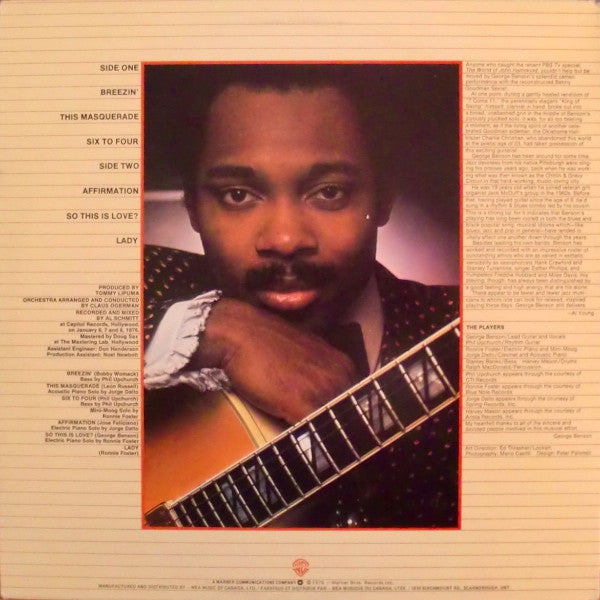 George Benson : Breezin' (LP, Album, RE, Imp)
