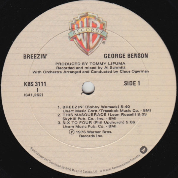 George Benson : Breezin' (LP, Album, RE, Imp)