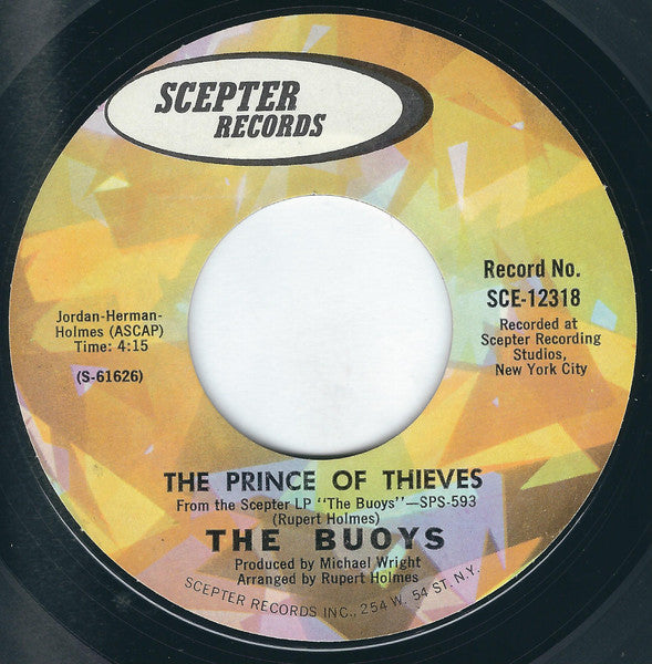 The Buoys : Give Up Your Guns / The Prince Of Thieves (7", Single, Styrene, Mon)