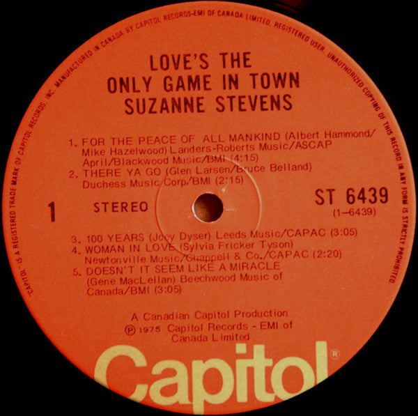 Suzanne Stevens : Love's The Only Game In Town (LP, Album)
