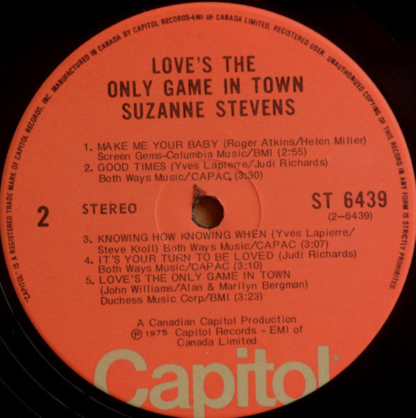 Suzanne Stevens : Love's The Only Game In Town (LP, Album)