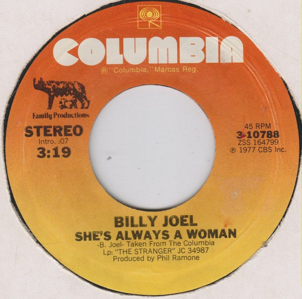 Billy Joel : She's Always A Woman (7", Single, Styrene, Ter)
