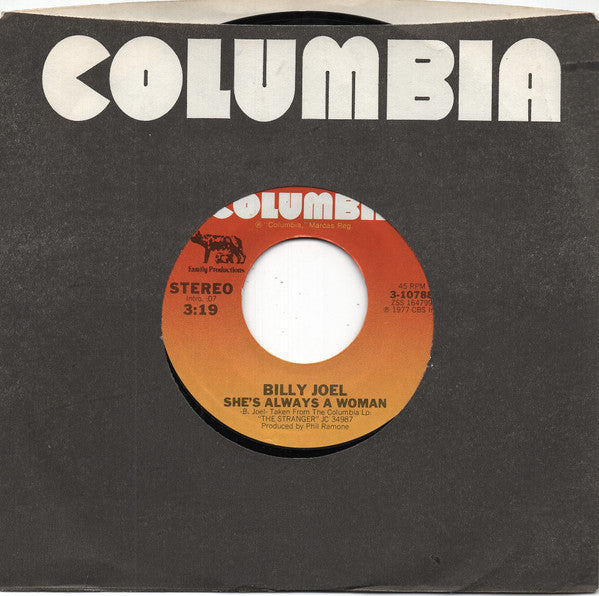 Billy Joel : She's Always A Woman (7", Single, Styrene, Ter)