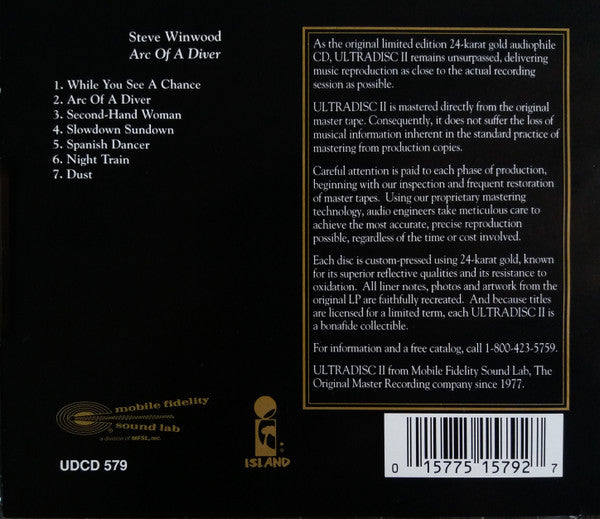 Steve Winwood : Arc Of A Diver (CD, Album, RE, RM)