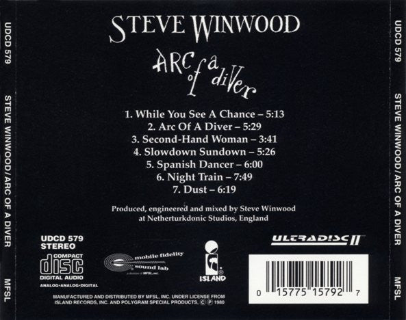 Steve Winwood : Arc Of A Diver (CD, Album, RE, RM)