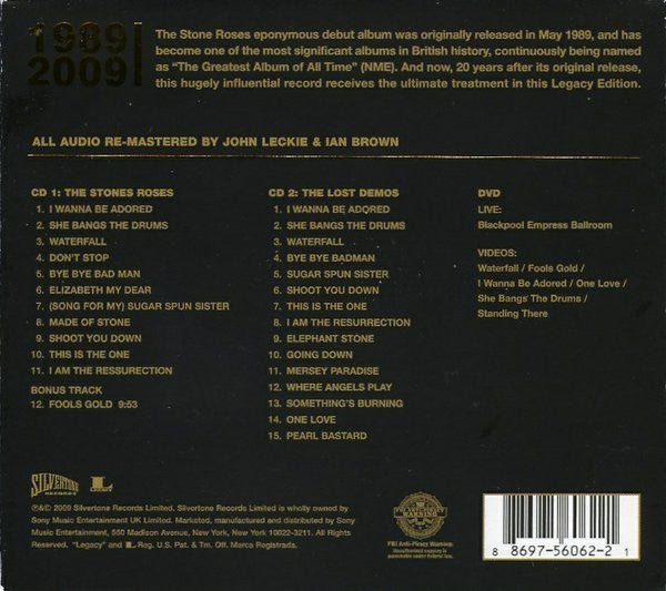 The Stone Roses : The Stone Roses (CD, Album, RE, RM + CD, Comp + DVD-V, Comp, NTSC)