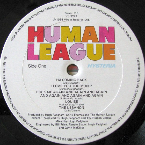 The Human League : Hysteria (LP, Album, Gat)