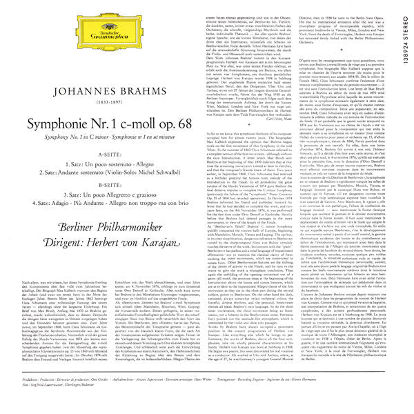 Herbert von Karajan - Brahms* - Berliner Philharmoniker : Symphonie Nr. 1 (LP, RP)