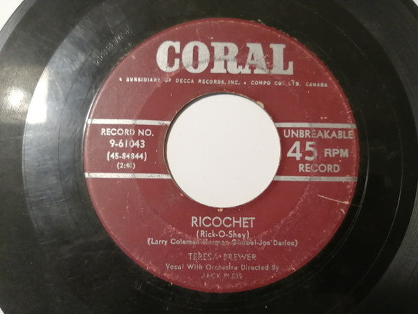 Teresa Brewer : Ricochet (Rick-O-Shay) / Too Young To Tango (7")