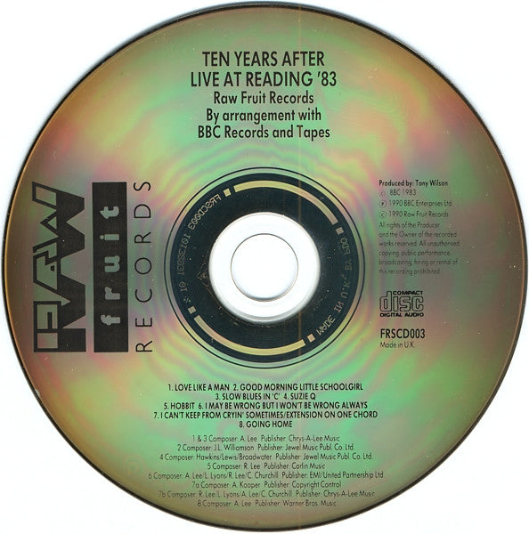 Ten Years After : Live At Reading '83 (The Friday Rock Show Sessions) (CD, Album)