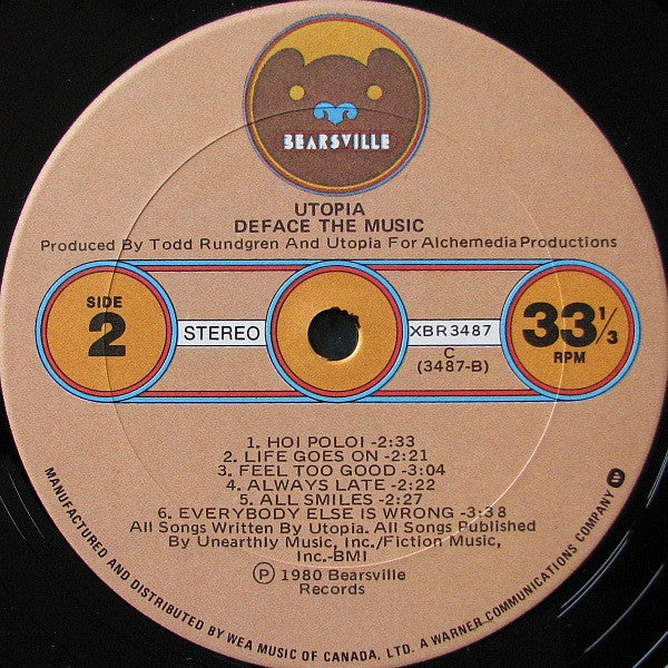 Utopia (5) : Deface The Music (LP, Album)