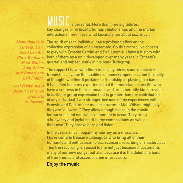 Joel Frahm : The Bright Side (CD, Album)