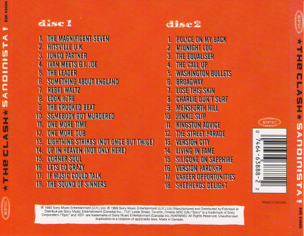 The Clash : Sandinista! (2xCD, Album, RE)