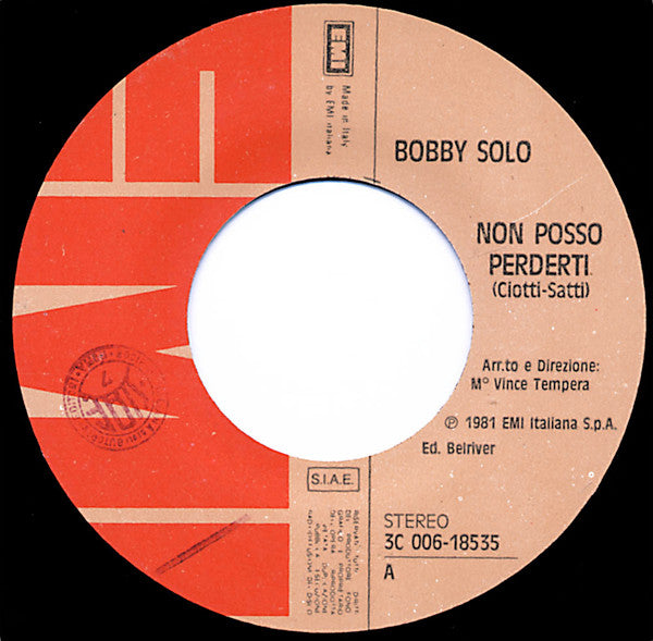 Bobby Solo : Non Posso Perderti (7", Single)