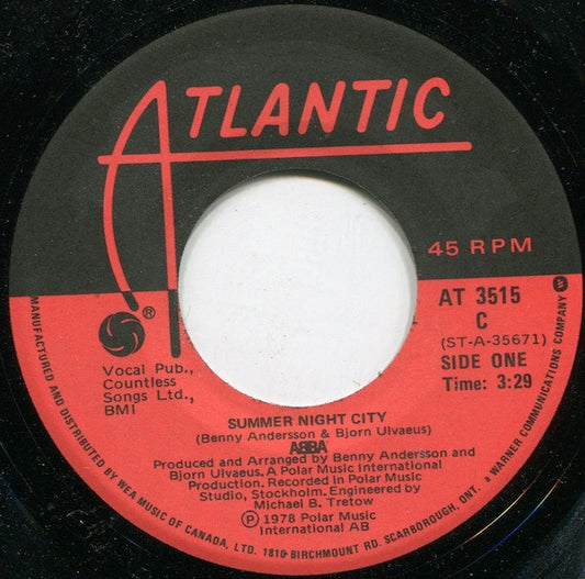 ABBA : Summer Night City (7", Single)