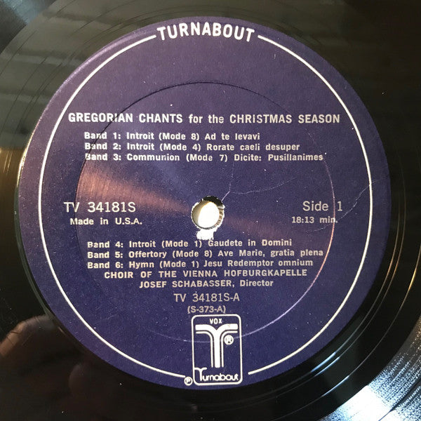 Choir Of The Vienna Hofburgkapelle*, Josef Schabasser : Gregorian Chants For Christmas (LP)