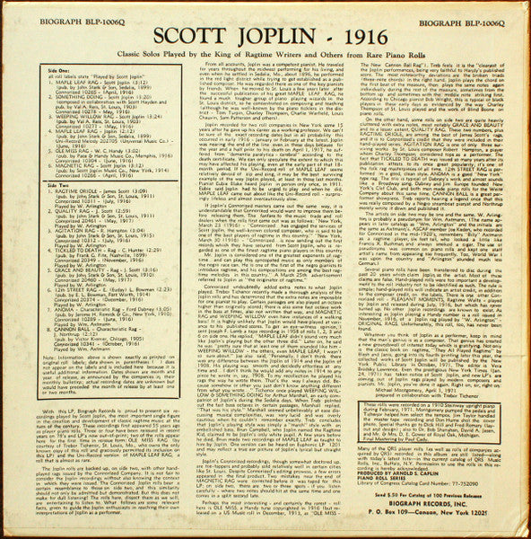 Scott Joplin : 1916 (LP)