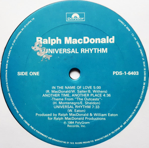 Ralph MacDonald : Universal Rhythm (LP, Album)