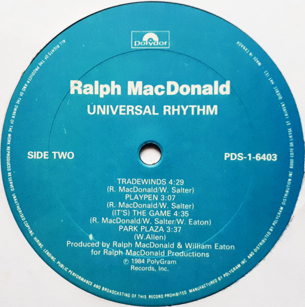 Ralph MacDonald : Universal Rhythm (LP, Album)
