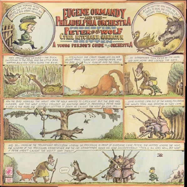 Eugene Ormandy And The Philadelphia Orchestra, Cyril Ritchard Narrates Sergei Prokofiev - Benjamin Britten : Peter And The Wolf / A Young Person's Guide To The Orchestra (LP, Album, RE)