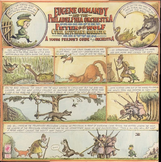 Eugene Ormandy And The Philadelphia Orchestra, Cyril Ritchard Narrates Sergei Prokofiev - Benjamin Britten : Peter And The Wolf / A Young Person's Guide To The Orchestra (LP, Album, RE)