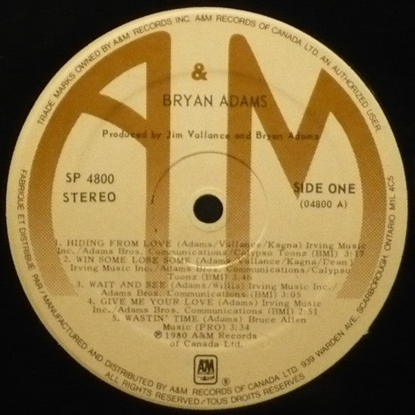Bryan Adams : Bryan Adams (LP, Album)