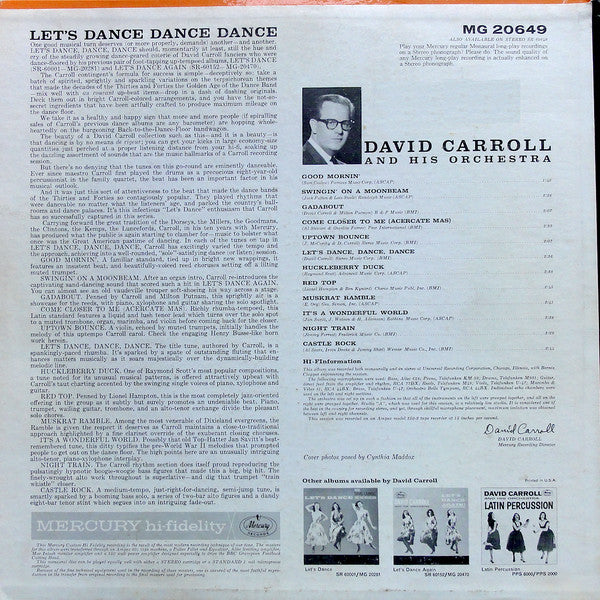 David Carroll & His Orchestra : Let's Dance, Dance, Dance (LP, Album, Mono)