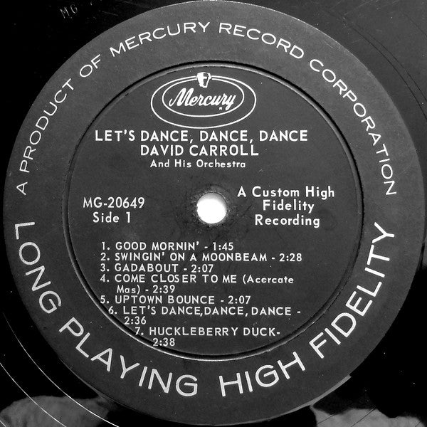 David Carroll & His Orchestra : Let's Dance, Dance, Dance (LP, Album, Mono)