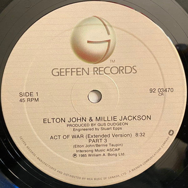 Elton John / Millie Jackson : Act Of War (12", Maxi)