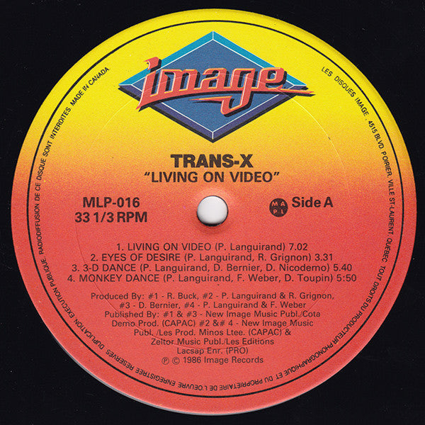 Trans-X : Living On Video (LP, Album)