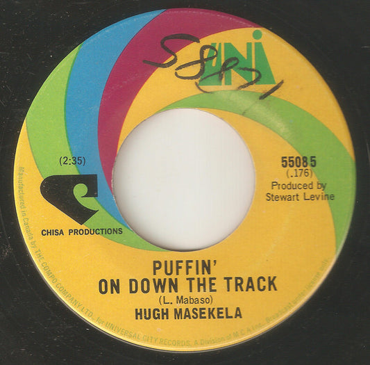 Hugh Masekela : Puffin' On Down The Track (7", Single)