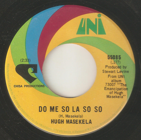 Hugh Masekela : Puffin' On Down The Track (7", Single)