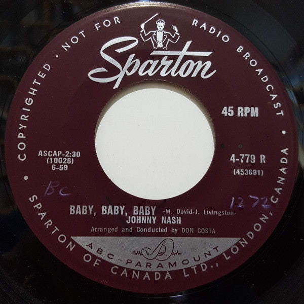 Johnny Nash : Baby, Baby, Baby (7")