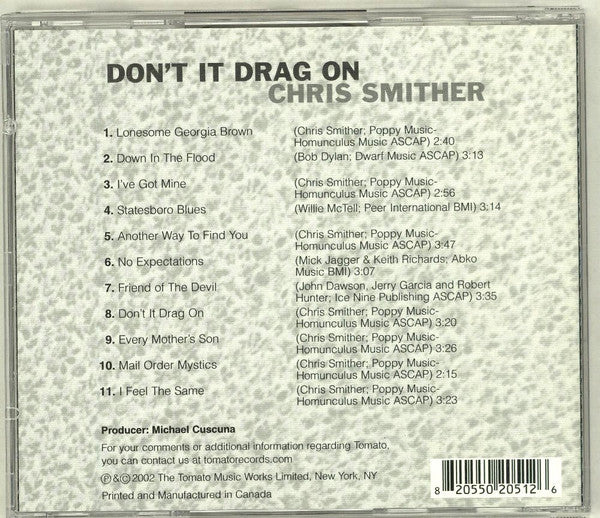 Chris Smither : Don't It Drag On (CD, Album, RE)