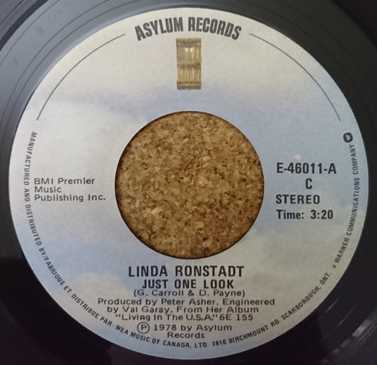 Linda Ronstadt : Just One Look (7", Single)