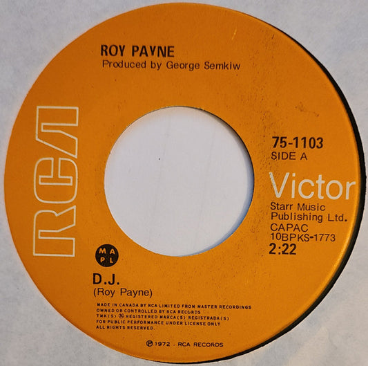 Roy Payne (2) : D.J. / Marcy (7")