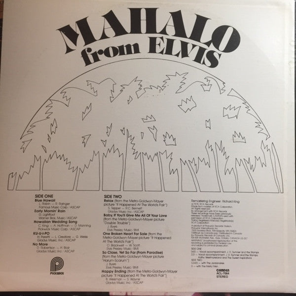 Elvis Presley : Mahalo From Elvis (LP, Comp)