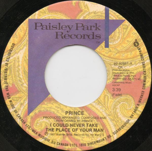 Prince : I Could Never Take The Place Of Your Man (7", Single)