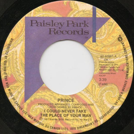 Prince : I Could Never Take The Place Of Your Man (7", Single)