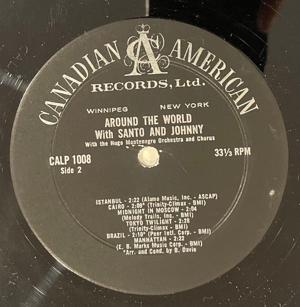 Santo & Johnny : Around The World With Santo & Johnny (LP, Album, Mono)