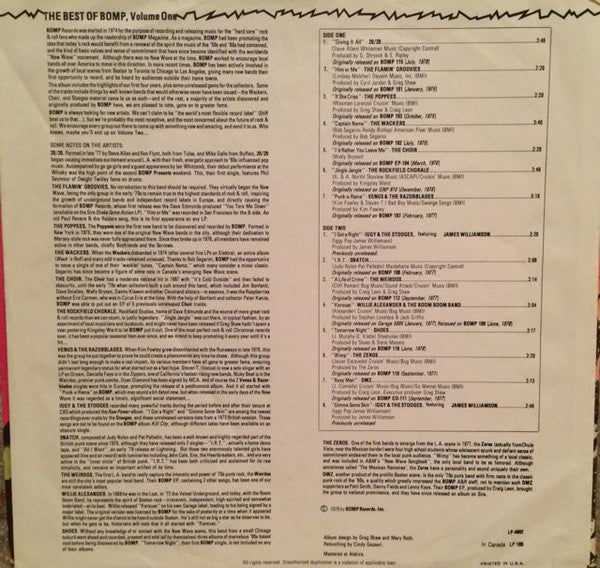 Various : The Best Of Bomp - Volume One (LP, Comp)