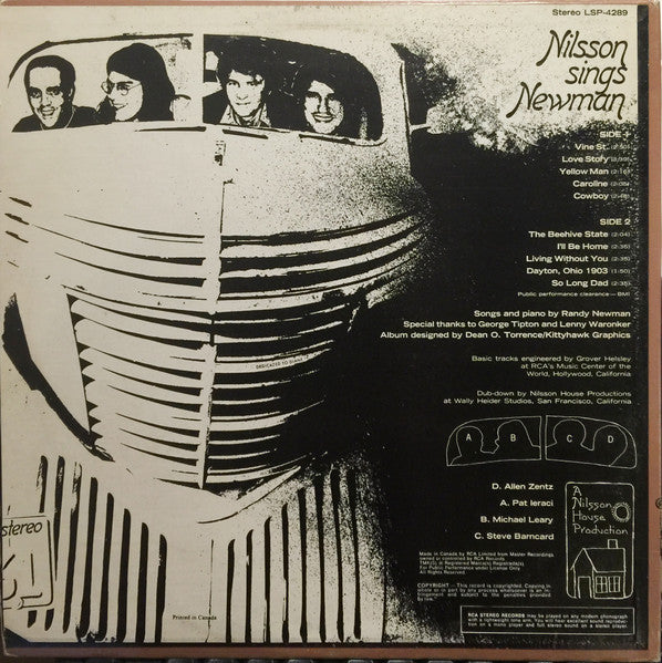 Harry Nilsson : Nilsson Sings Newman (LP, Album)