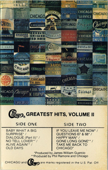 Chicago (2) : Greatest Hits, Volume II (Cass, Comp, RE, Dol)