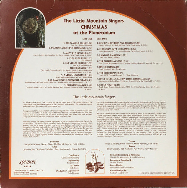 The Little Mountain Singers : Christmas At The Planetarium (LP, Album)