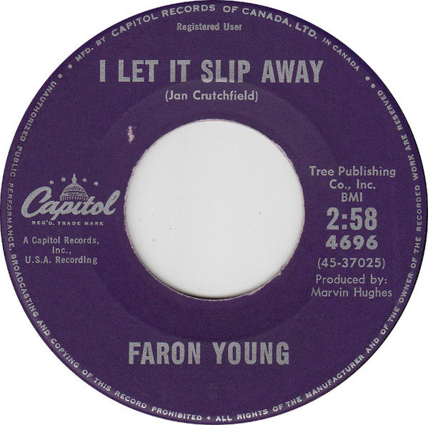 Faron Young : Three Days  (7", Single)